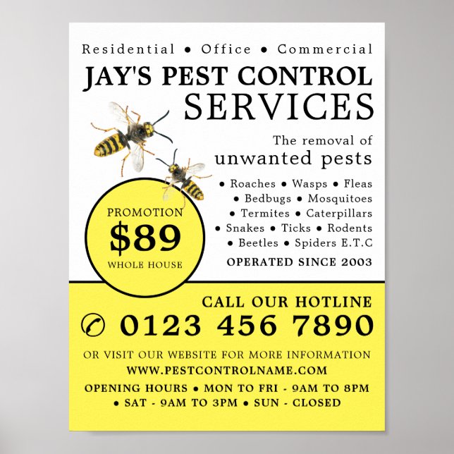 WASP, Pest Control Advertising Poster (Framsidan)
