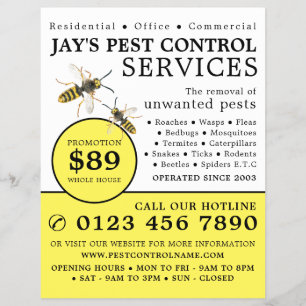 Wasp, Pest Control Advertising Reklamblad