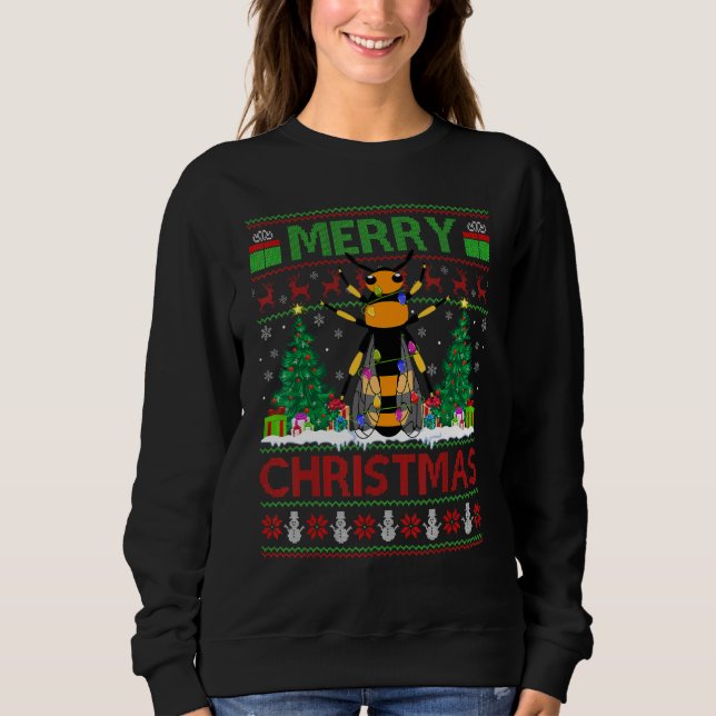 Wasp   Xmas Tree Ugly Santa Wasp Christmas T Shirt (Framsida)