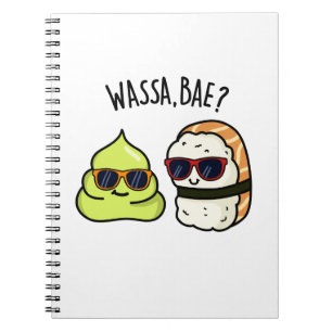 Wassa Bae Roligt Mat Wasabi Puns Anteckningsbok