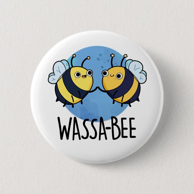 Wassabee Funny Wasabi Bee Pun Knapp (Framsida)