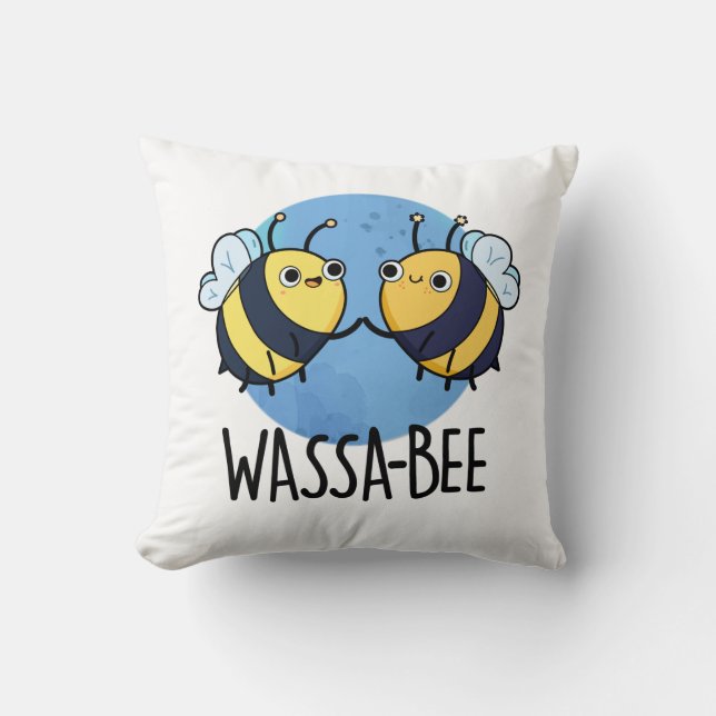 Wassabee Funny Wasabi Bee Pun Kudde (Framsida)