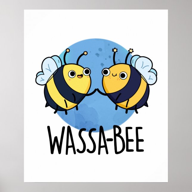 Wassabee Funny Wasabi Bee Pun Poster (Framsidan)