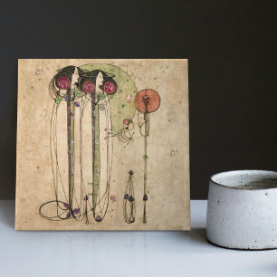 Wassail Mackintosh Art nouveau Wall Decor Kakelplatta