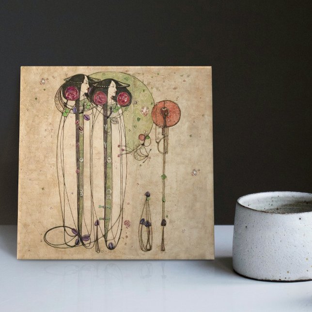 Wassail Mackintosh Art nouveau Wall Decor Kakelplatta (Skapare uppladdad)