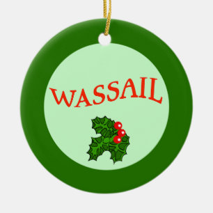 Wassail med Holly-julprydnad Julgransprydnad Keramik