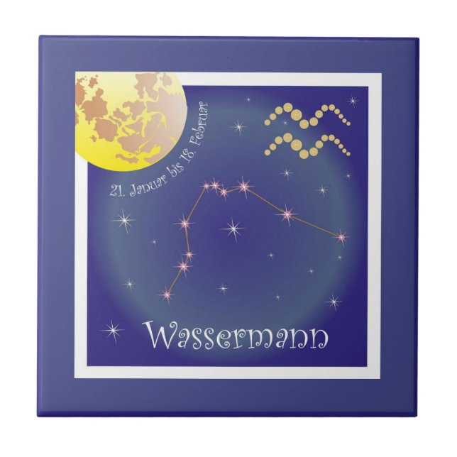 Wassermann 21. Januar bis 18. Februar Fotofliese Kakelplatta (Framsidan)