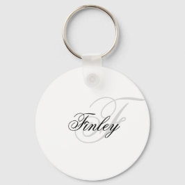 Wassermark-minimalistiskt monogram-skript nyckelring