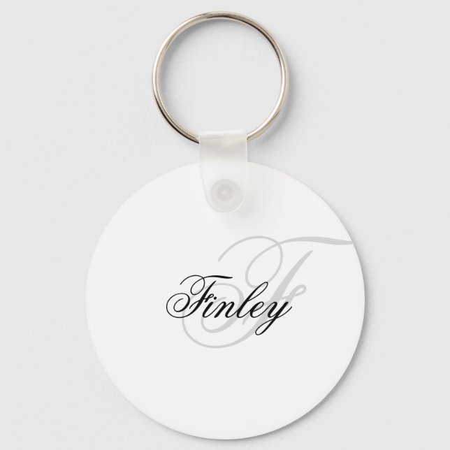 Wassermark-minimalistiskt monogram-skript nyckelring (Framsida)