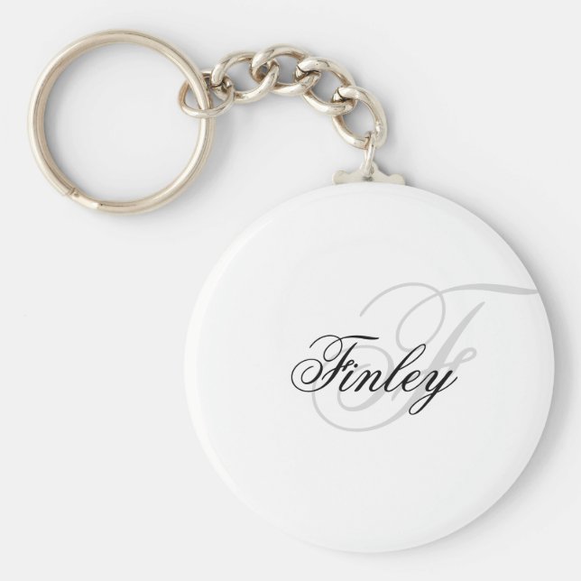 Wassermark-minimalistiskt monogram-skript nyckelring (Framsidan)