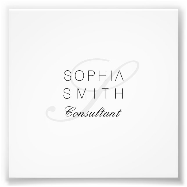 Wassermarke-konsult med minimal monogram-Elegant Fototryck (Framsidan)