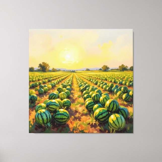 Wassermelonenfeld im Sonnenschein Canvastryck (Framsida)