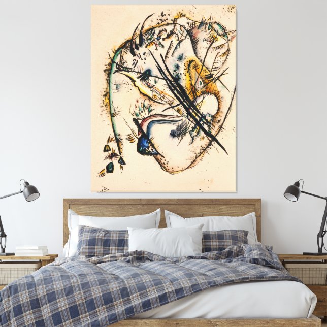 Wassily Kandinsky - Akvarell med sju slag Canvastryck (Insitu (sovrum))