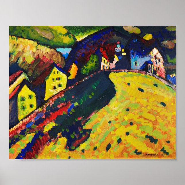 Wassily Kandinsky. Bostäder i Murnau. Uttryck Poster (Framsidan)