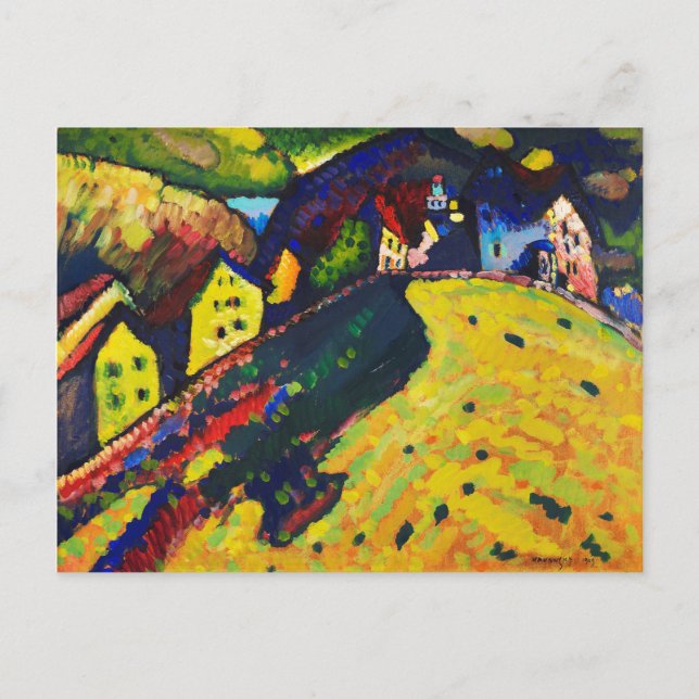 Wassily Kandinsky. Bostäder i Murnau. Uttryck Vykort (Framsida)