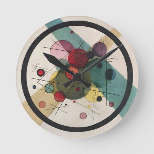 Wassily Kandinsky Circles i en cirkel Rund Klocka