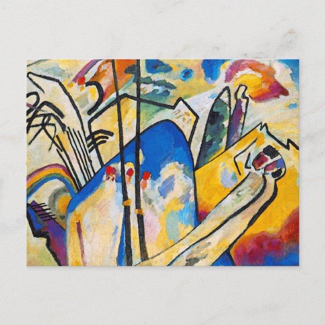 Wassily Kandinsky Composition 4 - Abstrakt Art Vykort (Framsida)