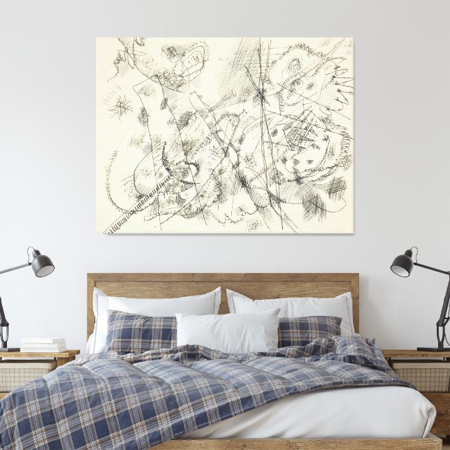 Wassily Kandinsky - Design for an etching (1913) Canvastryck (Insitu (sovrum))