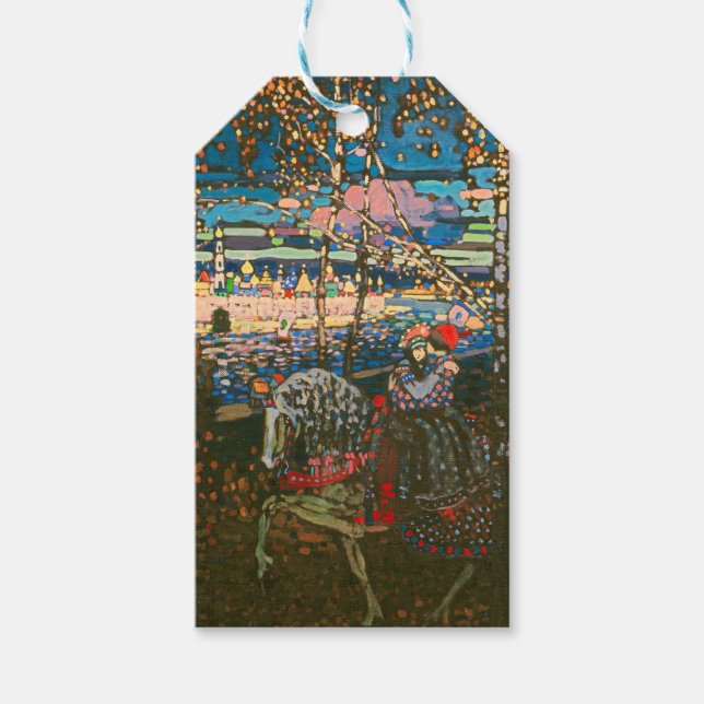 Wassily Kandinsky Det ridande paret Rysk konst Presentetikett (Framsidan)