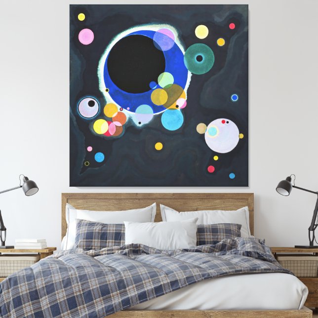 Wassily Kandinsky - Flera cirklar (1926) Canvastryck (Insitu (sovrum))