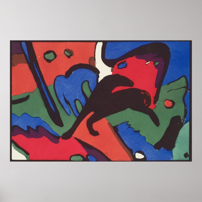 Wassily Kandinsky Franz Marc Blue Rider Painting Poster (Framsidan)