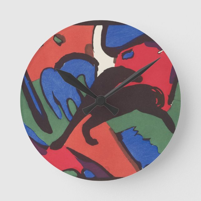 Wassily Kandinsky Franz Marc Blue Rider Painting Rund Klocka (Framsida)