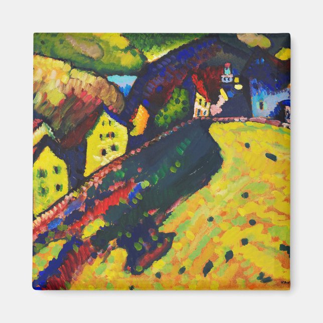 Wassily Kandinsky Houses i Murnau. Uttryck Magnet (Framsidan)