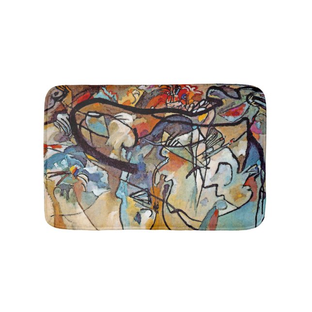 Wassily Kandinsky - Komposition Fem Abstrakt Konst Badrumsmatta (Framsidan)