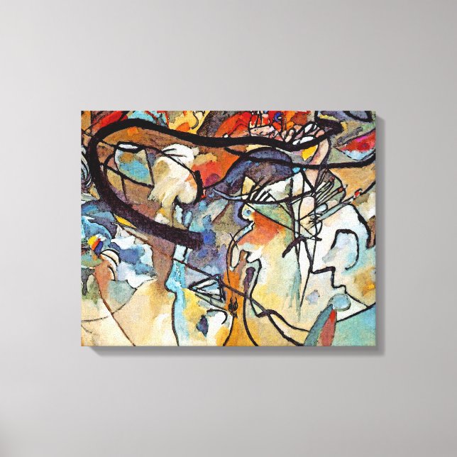 Wassily Kandinsky - Komposition Fem Abstrakt Konst Canvastryck (Framsida)