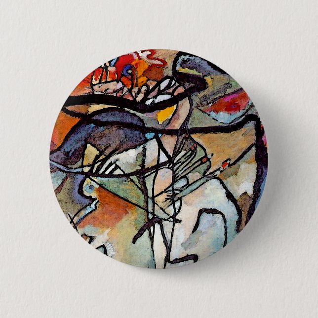 Wassily Kandinsky - Komposition Fem Abstrakt Konst Knapp (Framsida)