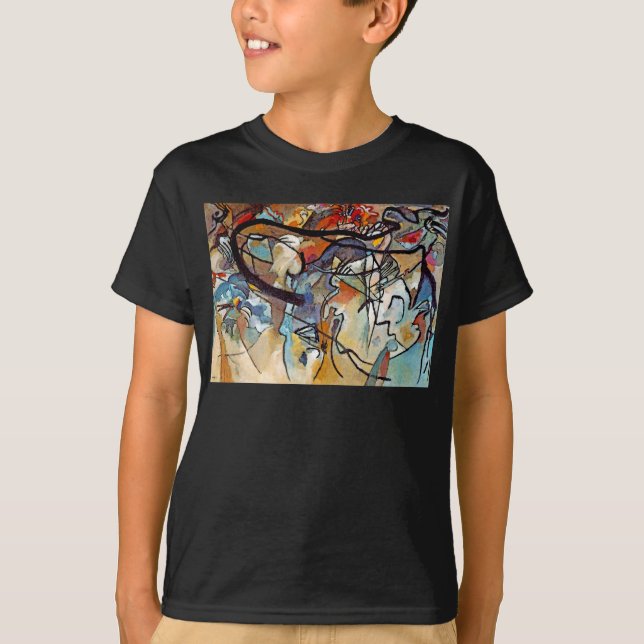 Wassily Kandinsky - Komposition Fem Abstrakt Konst Tee (Framsida)