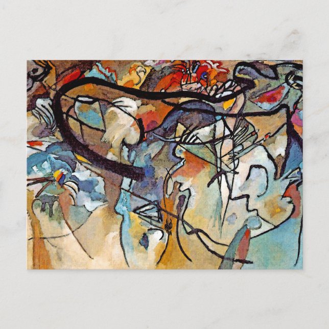 Wassily Kandinsky - Komposition Fem Abstrakt Konst Vykort (Framsida)