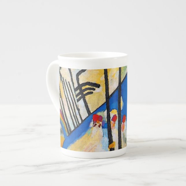 Wassily Kandinsky Komposition Fyra - Abstrakt Kons Benporslin Mugg (Framsida vänster)
