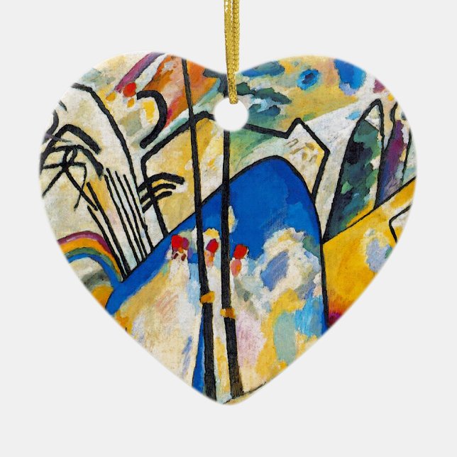 Wassily Kandinsky Komposition Fyra - Abstrakt Kons Julgransprydnad Keramik (Framsidan)