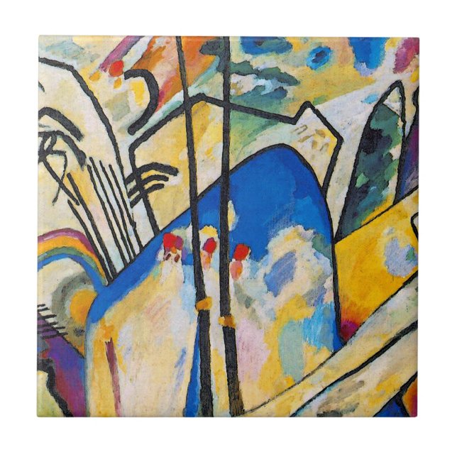 Wassily Kandinsky Komposition Fyra - Abstrakt Kons Kakelplatta (Framsidan)