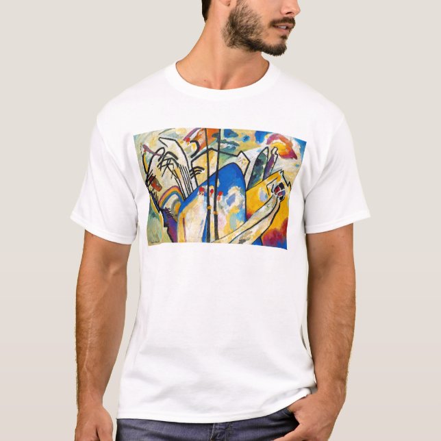 Wassily Kandinsky Komposition Fyra - Abstrakt Kons T-shirt (Framsida)