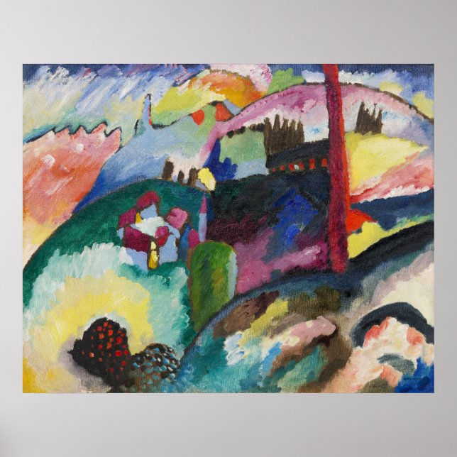 Wassily Kandinsky Ligcape med fabriksSkorsten Poster (Framsidan)