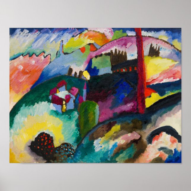 Wassily Kandinsky: Liggande med fabriksSkorsten Poster (Framsidan)
