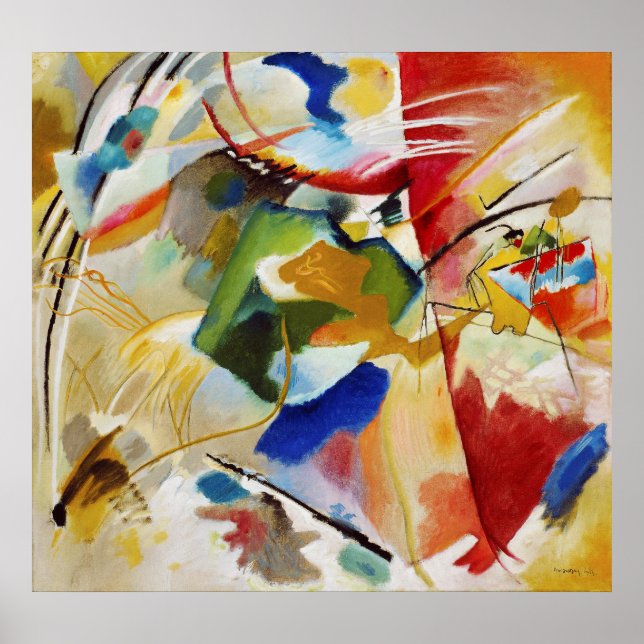 Wassily Kandinsky | Måla med Grönt Center Poster (Framsidan)