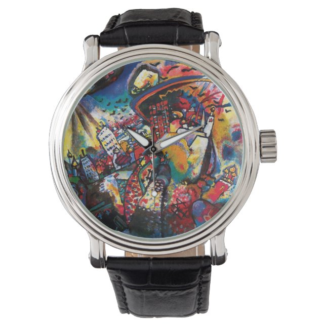 Wassily Kandinsky - Moskva Cityscape Abstrakt Art Armbandsur (Framsida)