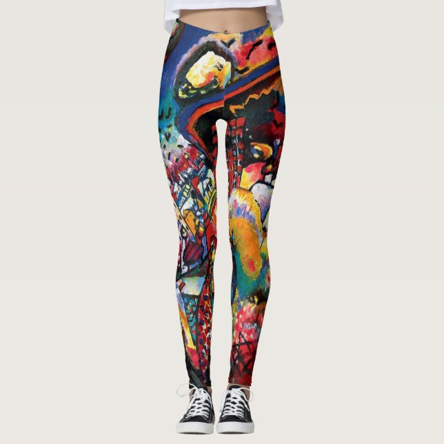 Wassily Kandinsky - Moskva Cityscape Abstrakt Art Leggings (Framsida)