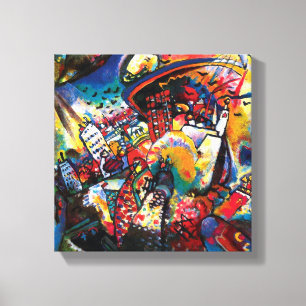 Wassily Kandinsky - Moskvas stadsbild Abstrakt kon Canvastryck