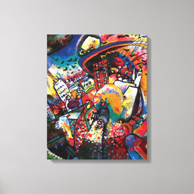 Wassily Kandinsky - Moskvas stadsbild Abstrakt kon Canvastryck (Framsida)