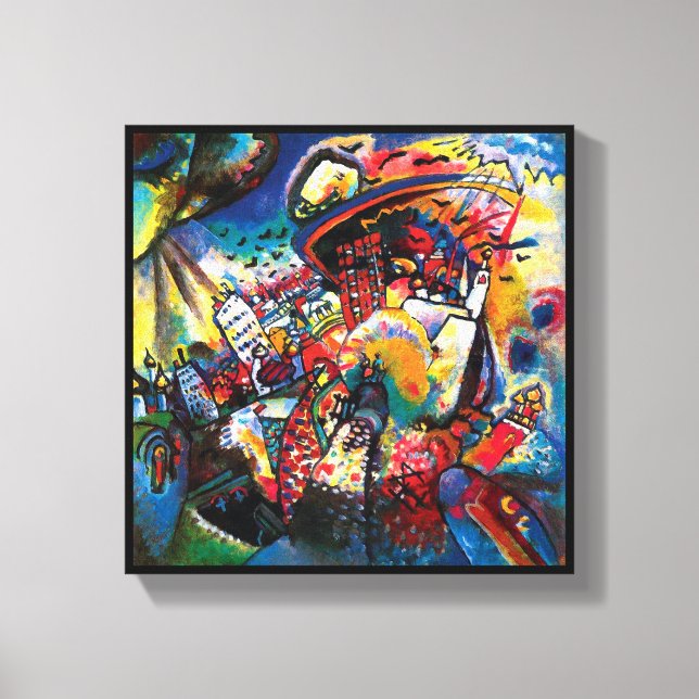 Wassily Kandinsky - Moskvas stadsbild Abstrakt kon Canvastryck (Framsida)