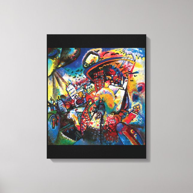 Wassily Kandinsky - Moskvas stadsbild Abstrakt kon Canvastryck (Framsida)