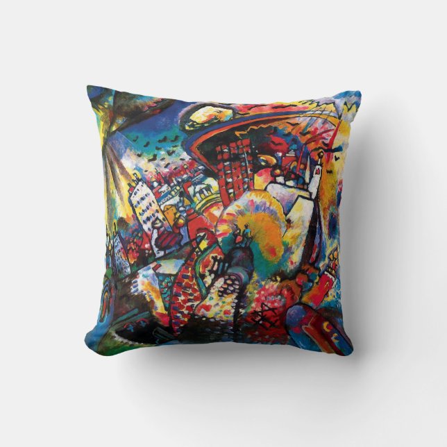 Wassily Kandinsky - Moskvas stadsbild Abstrakt kon Kudde (Framsida)