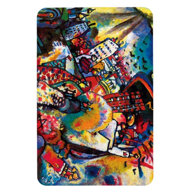 Wassily Kandinsky - Moskvas stadsbild Abstrakt kon Magnet (Vertikal)
