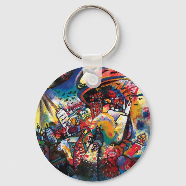 Wassily Kandinsky - Moskvas stadsbild Abstrakt kon Nyckelring (Framsida)