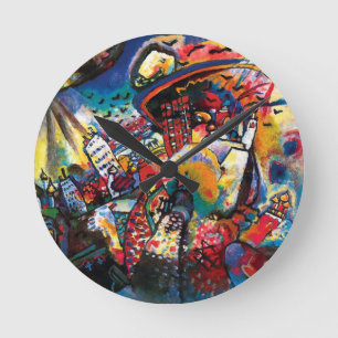 Wassily Kandinsky - Moskvas stadsbild Abstrakt kon Rund Klocka