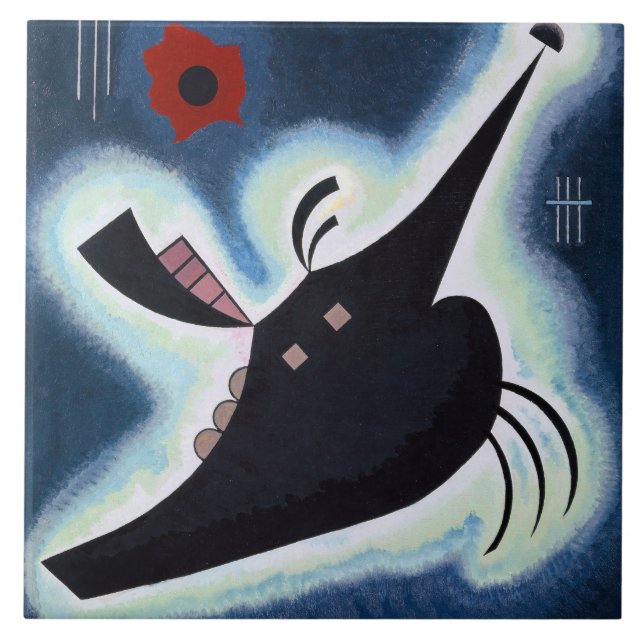 Wassily Kandinsky - Pointed Black, Kakelplatta (Framsidan)